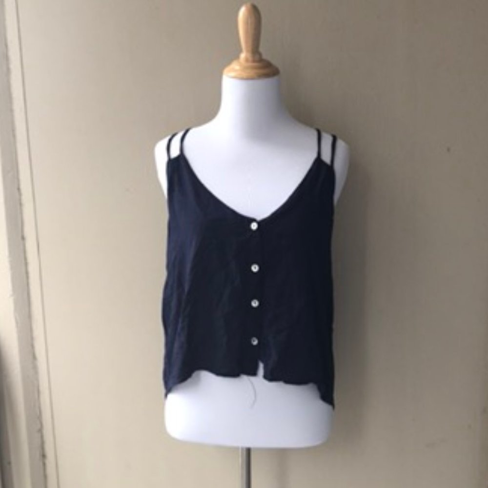 Windsor Strappy oversized Navy Blue Sleeveless top
